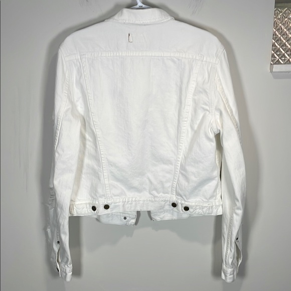 Denim & Supply Ralph Lauren Distressed White Jean Jacket - Picture 8 of 9